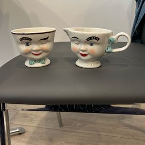 Bailey’s Winking Tea Cup w/Creamer. They each measure 3 5/8” D & 3” H. 1996